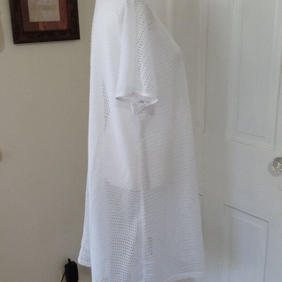 Women's Swimsuit Cover-Up Dress, ROAMAN'S SWIM (Size M / 14-16) WHITE - Picture 3 of 7
